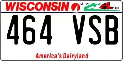 WI license plate 464VSB