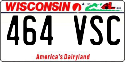 WI license plate 464VSC