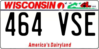 WI license plate 464VSE