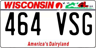 WI license plate 464VSG