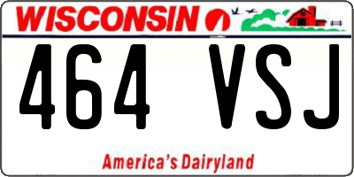 WI license plate 464VSJ