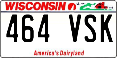 WI license plate 464VSK
