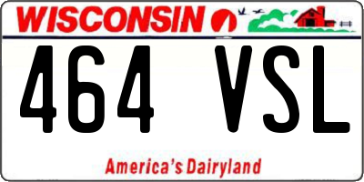 WI license plate 464VSL