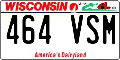 WI license plate 464VSM