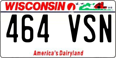 WI license plate 464VSN