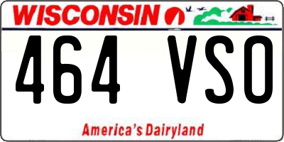 WI license plate 464VSO