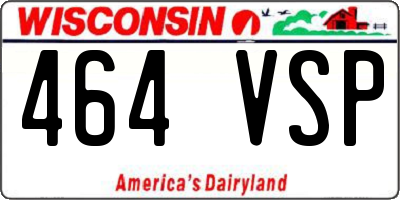 WI license plate 464VSP