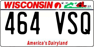 WI license plate 464VSQ