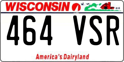 WI license plate 464VSR