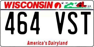 WI license plate 464VST