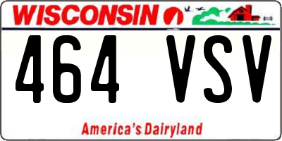 WI license plate 464VSV