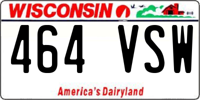 WI license plate 464VSW