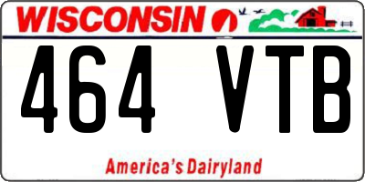 WI license plate 464VTB