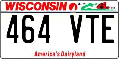 WI license plate 464VTE