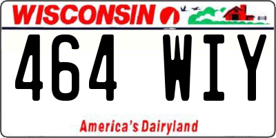 WI license plate 464WIY