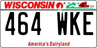 WI license plate 464WKE