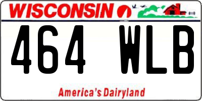 WI license plate 464WLB