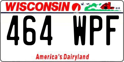 WI license plate 464WPF