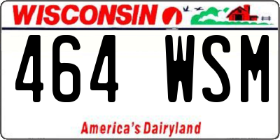 WI license plate 464WSM