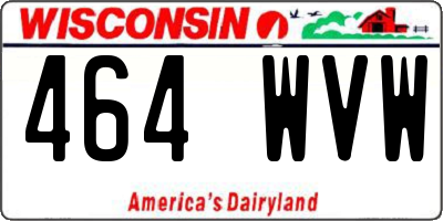 WI license plate 464WVW