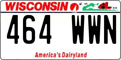 WI license plate 464WWN