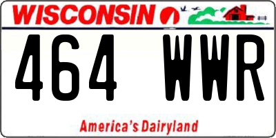 WI license plate 464WWR