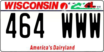 WI license plate 464WWW