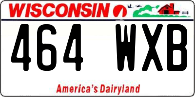 WI license plate 464WXB