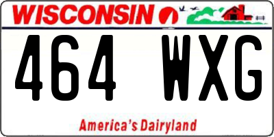 WI license plate 464WXG