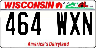 WI license plate 464WXN