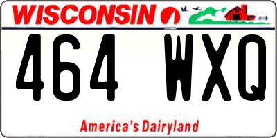 WI license plate 464WXQ