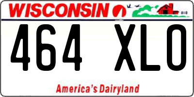 WI license plate 464XLO