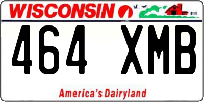 WI license plate 464XMB