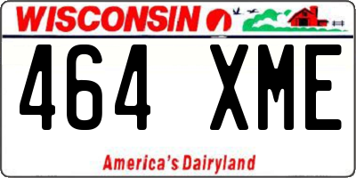 WI license plate 464XME