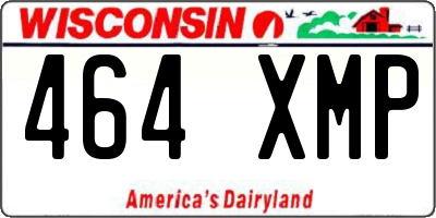 WI license plate 464XMP