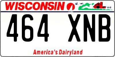 WI license plate 464XNB