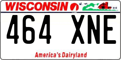 WI license plate 464XNE