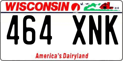 WI license plate 464XNK