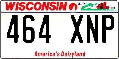 WI license plate 464XNP
