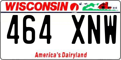 WI license plate 464XNW
