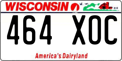 WI license plate 464XOC