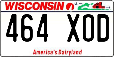 WI license plate 464XOD