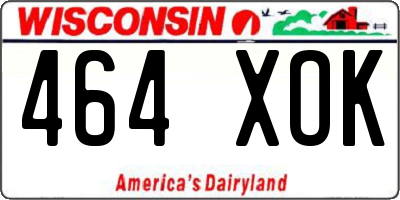 WI license plate 464XOK