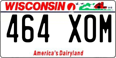 WI license plate 464XOM