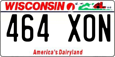 WI license plate 464XON