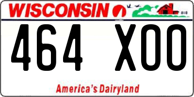 WI license plate 464XOO