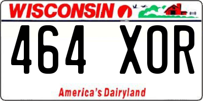 WI license plate 464XOR