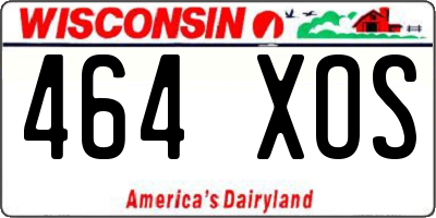 WI license plate 464XOS