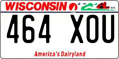 WI license plate 464XOU