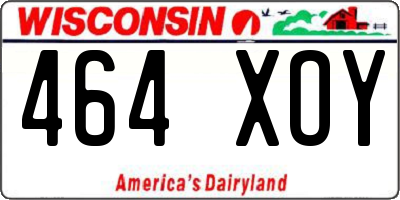 WI license plate 464XOY